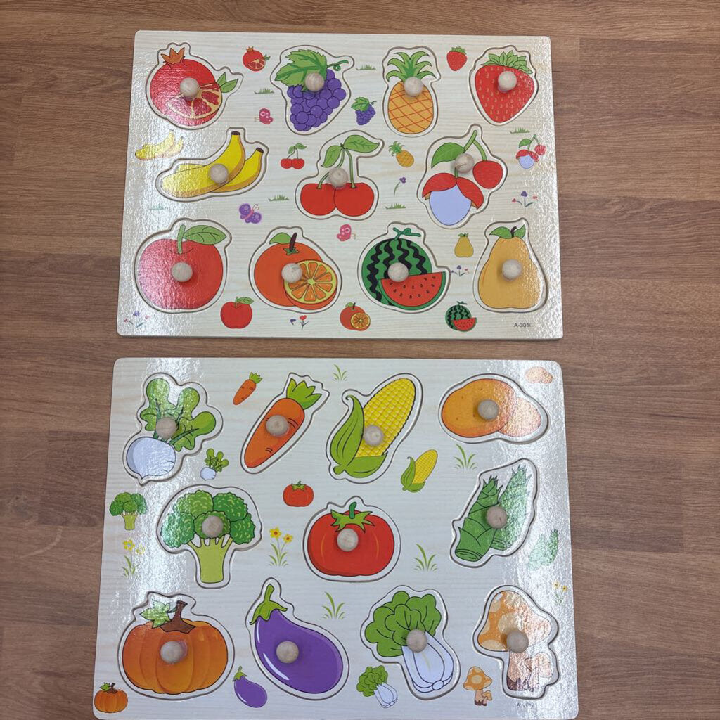 Wooden Puzzle Food Set of 2