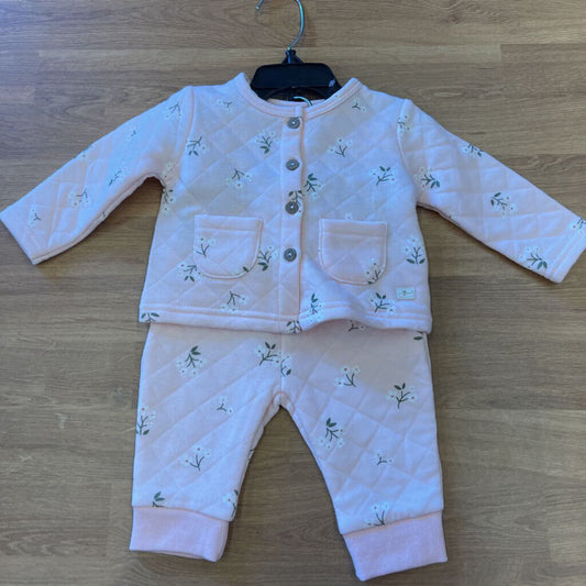 7 For All Mankind Quilted Flower Two Pc Set - 0/3m