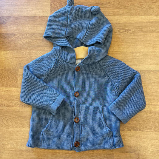 Elegant Baby Knit Hoodie Cardigan - 12m