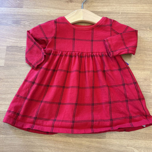 Old Navy Plaid LS Dress - 0/3m