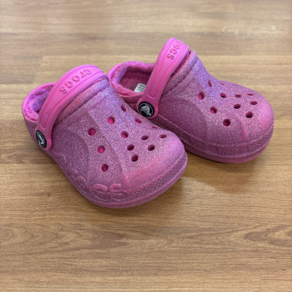 Crocs Pink Sparkle Fur Lined - 7