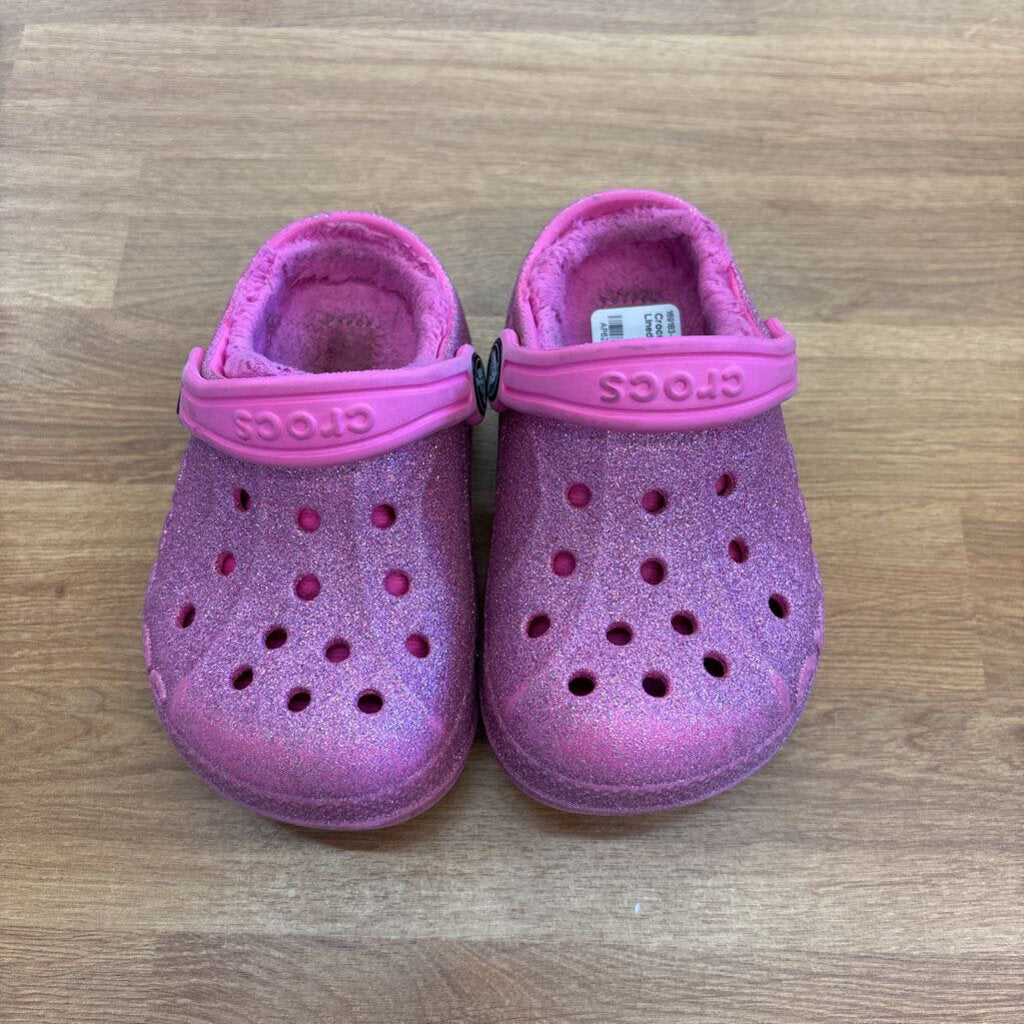 Crocs Pink Sparkle Fur Lined - 7