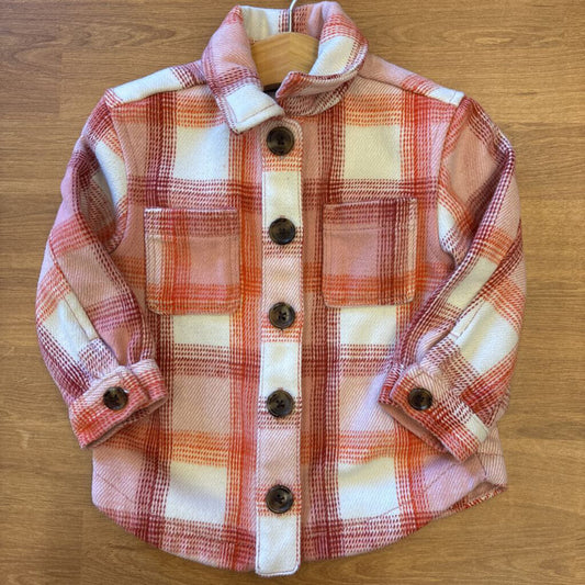 Old Navy Plaid Shacket - 18/24m
