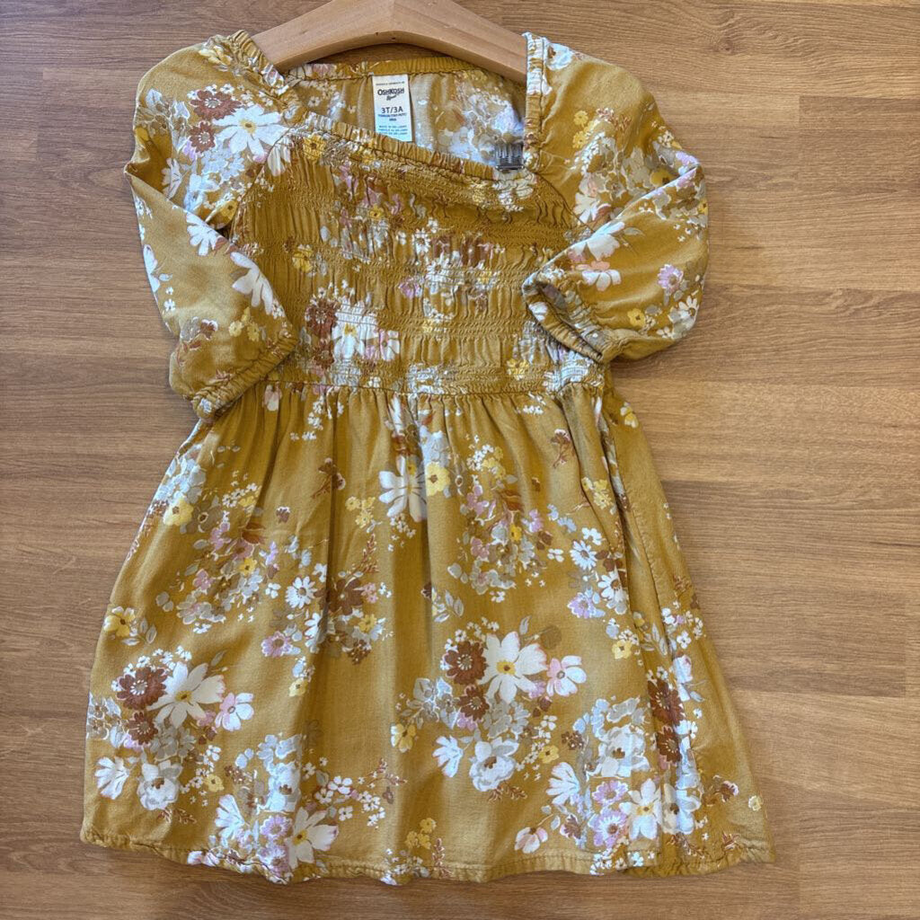 Osh Kosh Floral 3/4 Sleeve Dress - 3T