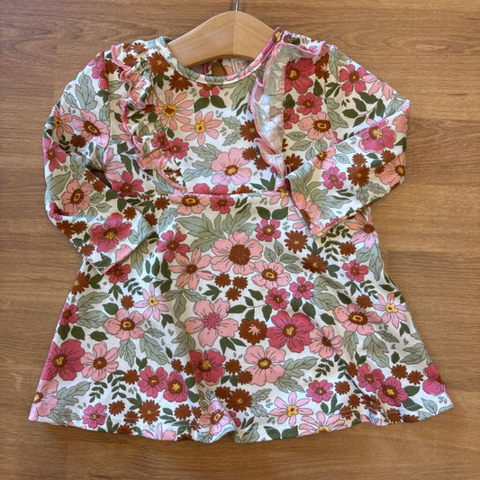 Just Lizzy Floral LS Dress - 6/9m
