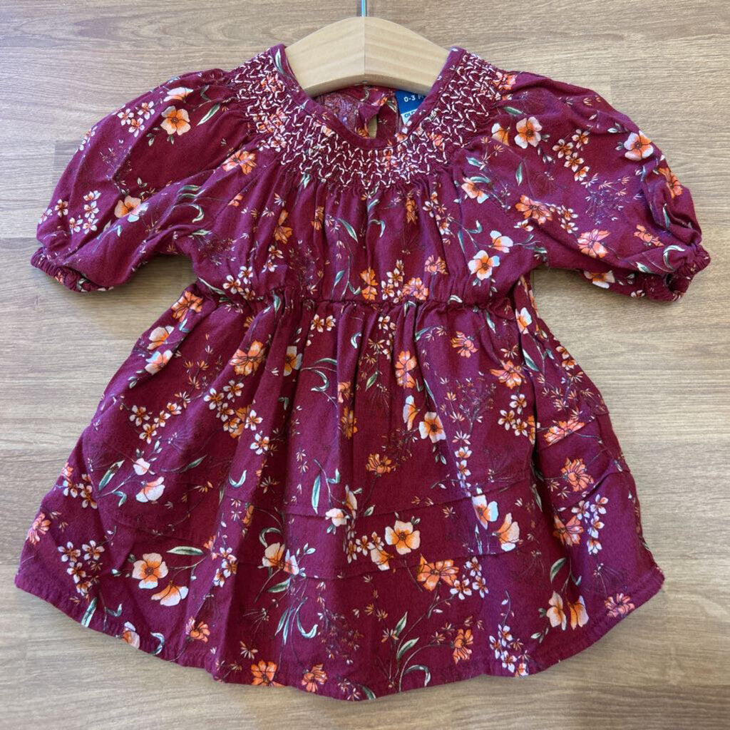 Old Navy Floral LS Dress - 0/3m