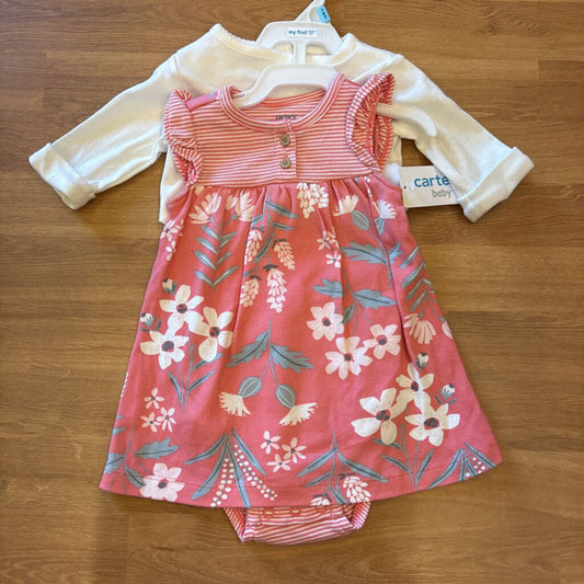 NWT Carter's Floral Dress Set - 6m
