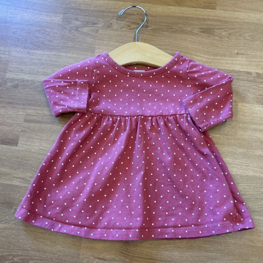 Old Navy Dot LS Dress - 0/3m