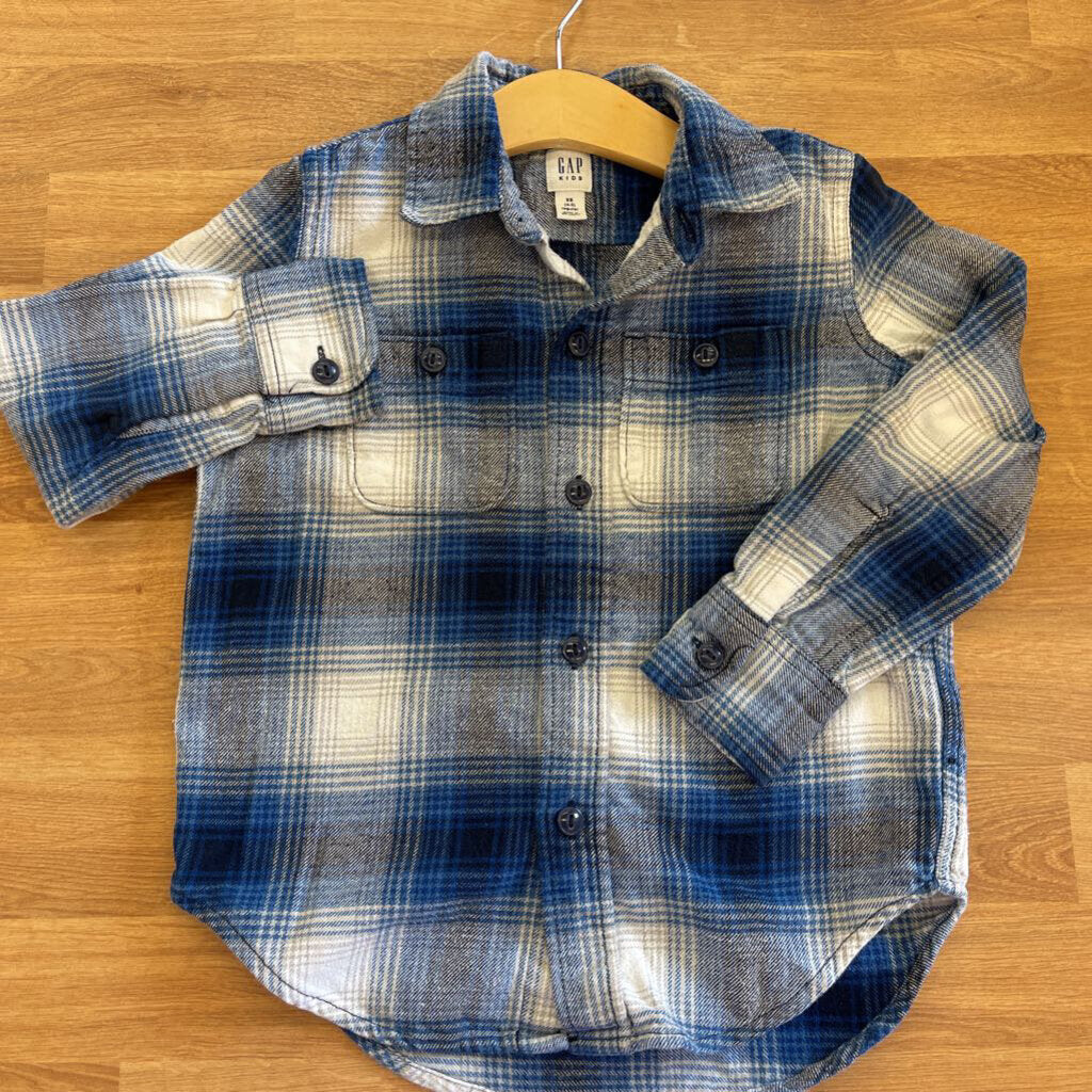 Gap Kids Plaid Flannel LS Button Up - 4/5