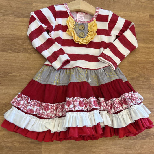 Giggle Moon Stripe LS Dress - 24m