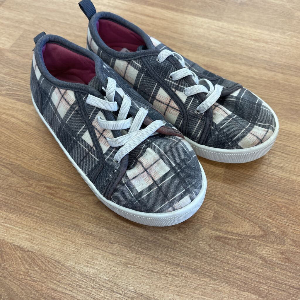 Osh Kosh Grey Plaid Sneakers - 11