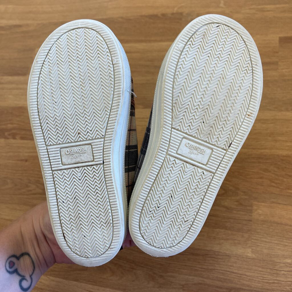 Osh Kosh Grey Plaid Sneakers - 11