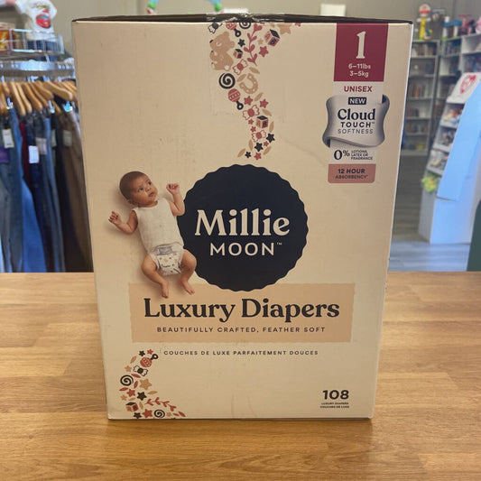Millie Moon 108 Diapers 6/11lbs NB