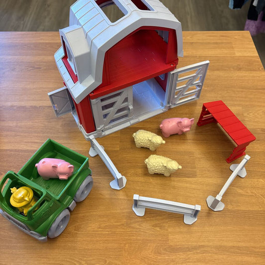 Green Toys Barn w/ Truck & Accessories