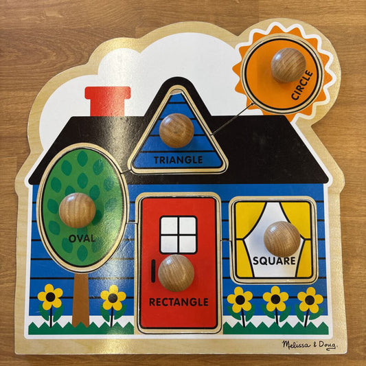 Melissa & Doug Wood Knob Puzzle - House