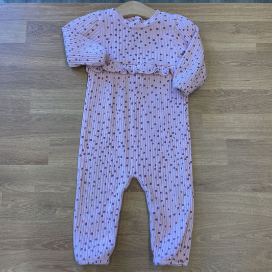 Kate Quinn Dot Ribbed Romper - 12/18m