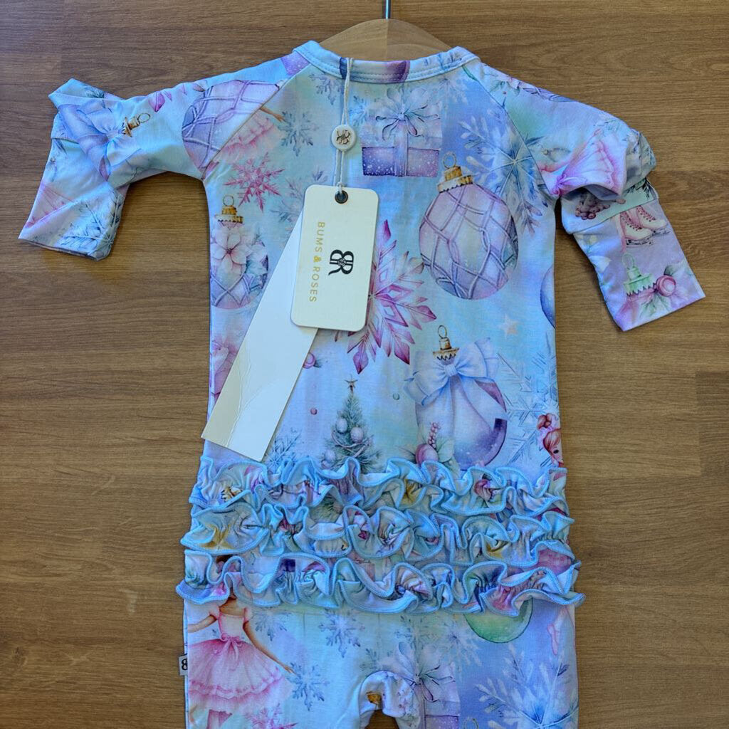 NWT Bums & Roses Bamboo Holiday Sleeper - 6/9m