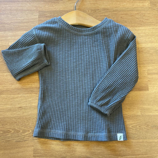 Easy Peasy Ribbed LS Tee - 12m