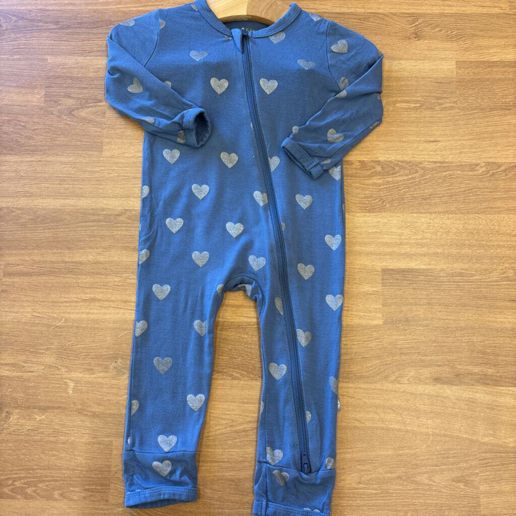 Kyte Baby Bamboo Heart Zip Sleeper - 6/12m