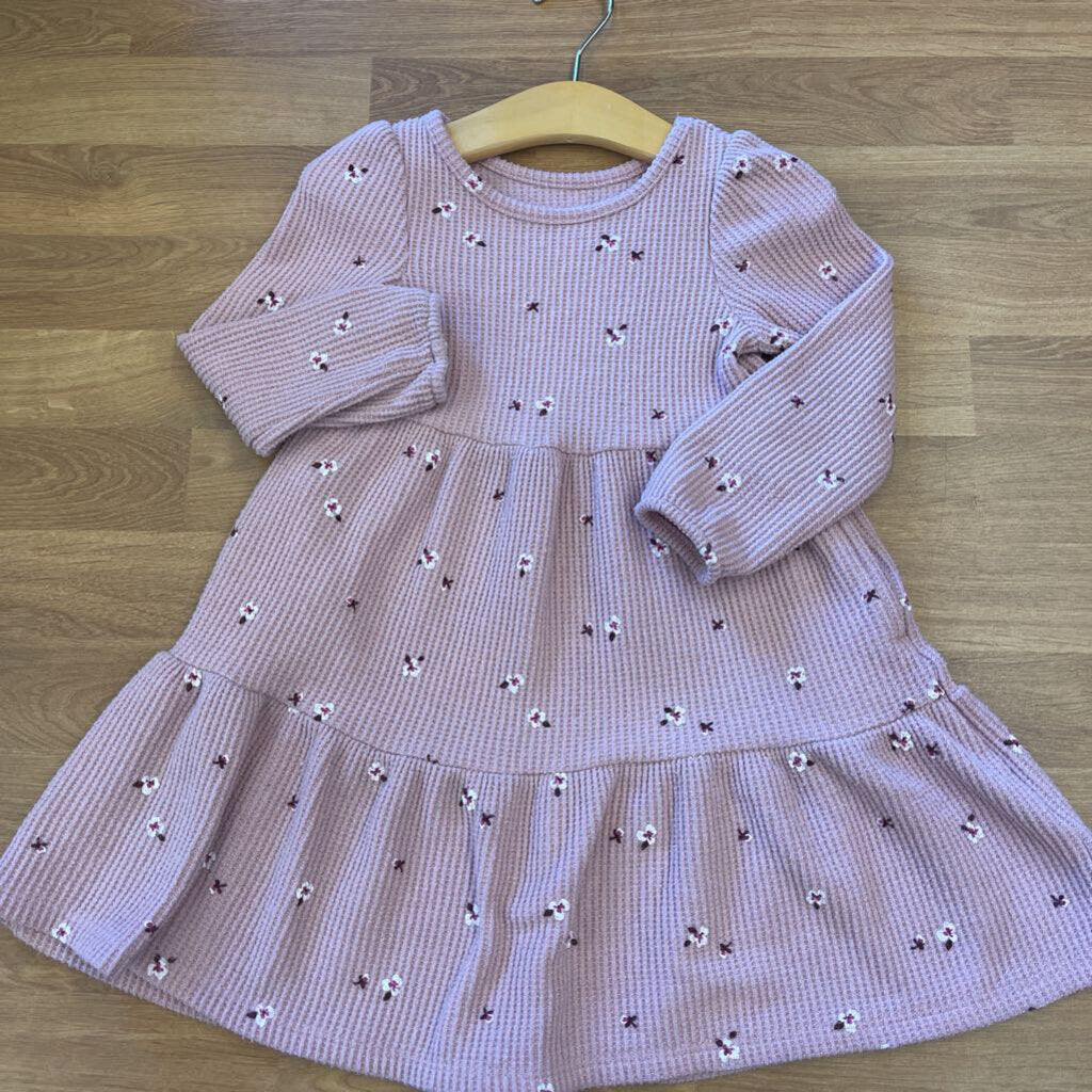 Cat & Jack Floral Thermal LS Dress - 3T