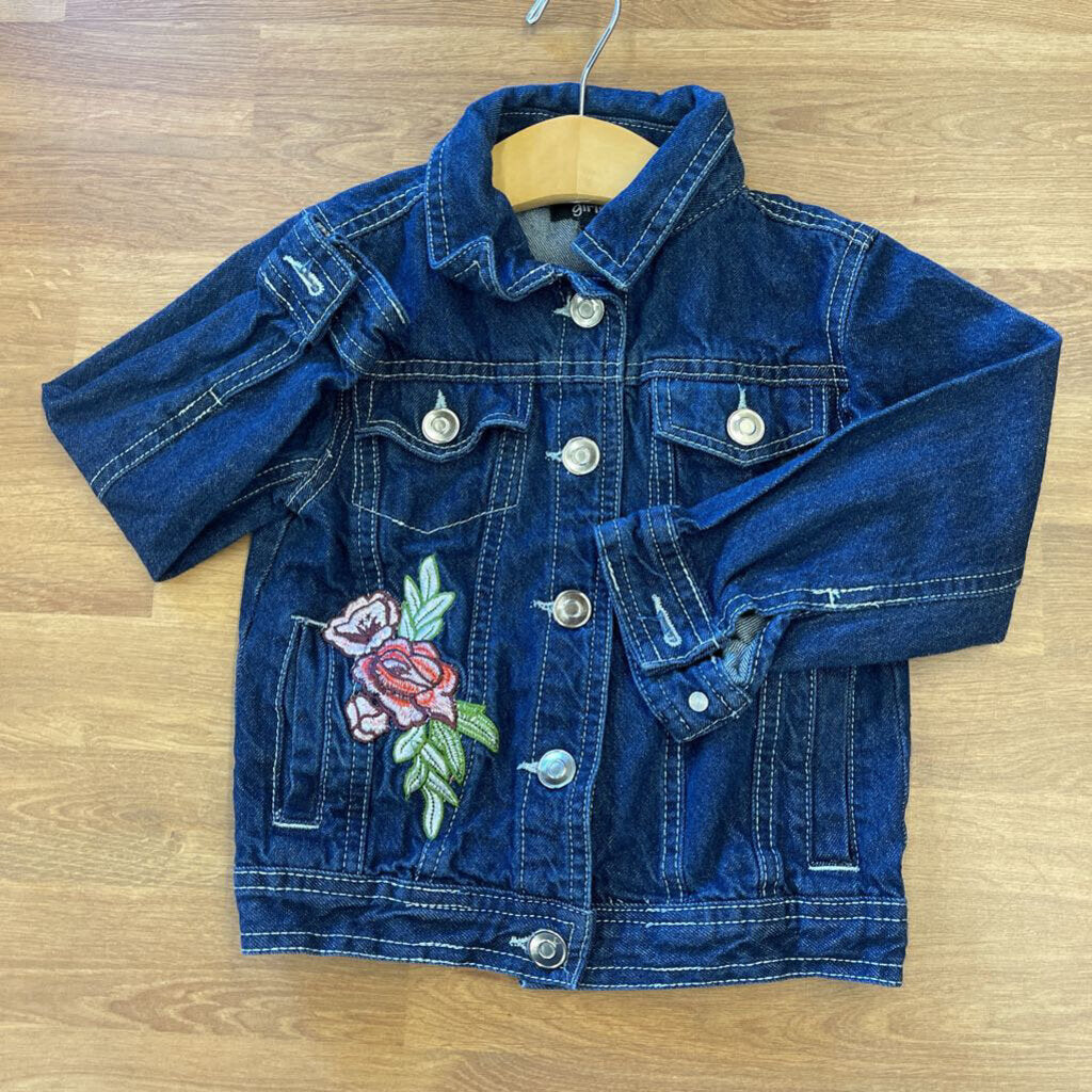 Girls Rose Denim Jacket - 4T