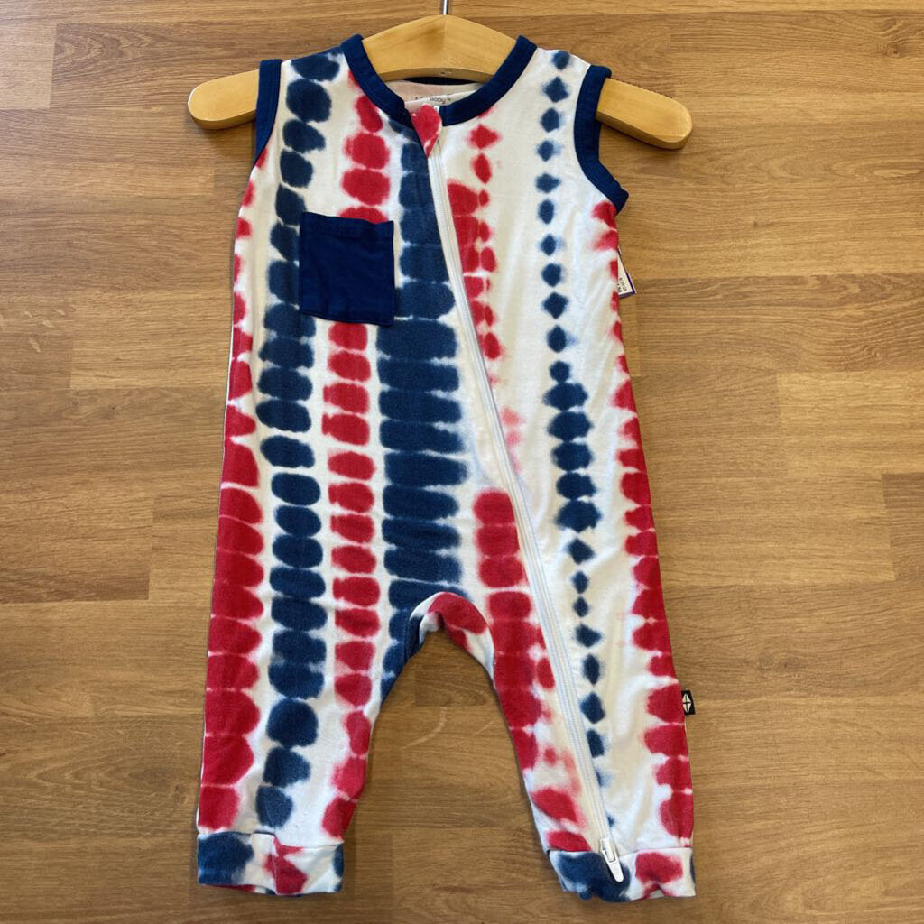 Kyte Baby Bamboo Tie Dye Zip Romper - 6/12m