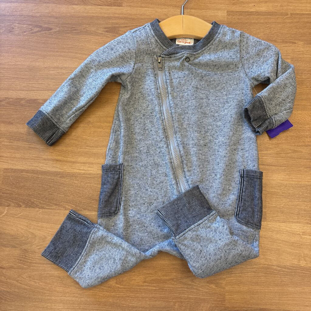 Cat & Jack Motto Zipper Romper - 3/6m
