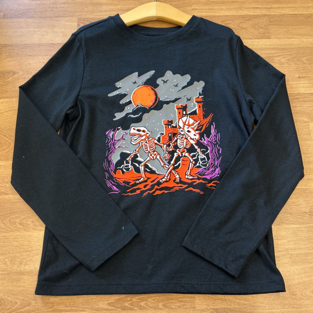 NWT Cat & Jack Skeleton Dino LS Tee - 6/7