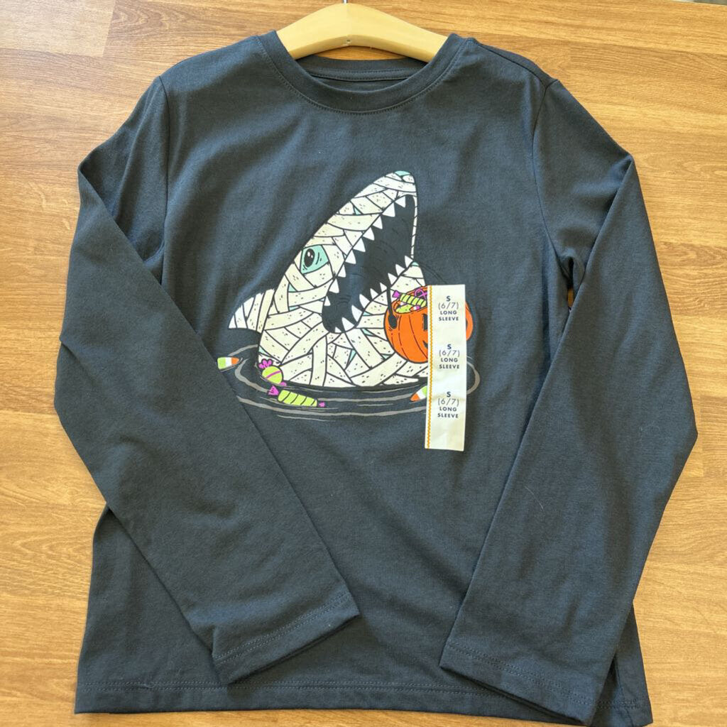 NWT Cat & Jack Shark LS Tee - 6/7