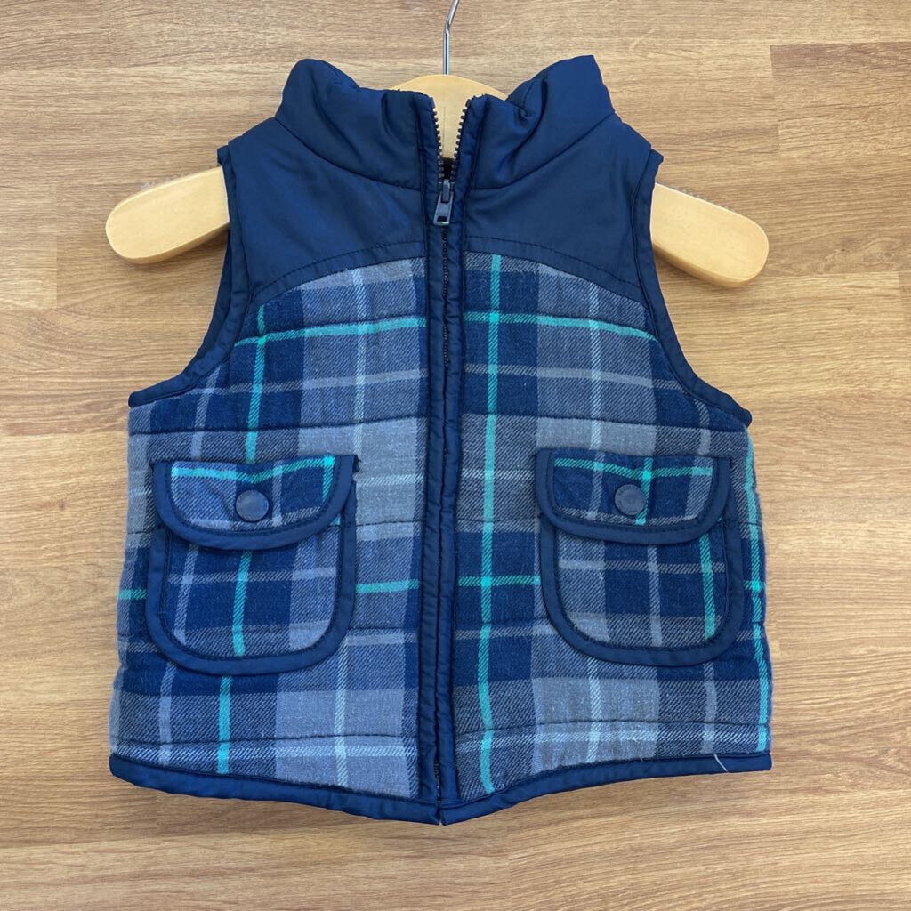 Genuine Kids Plaid Puffer Vest - 12m