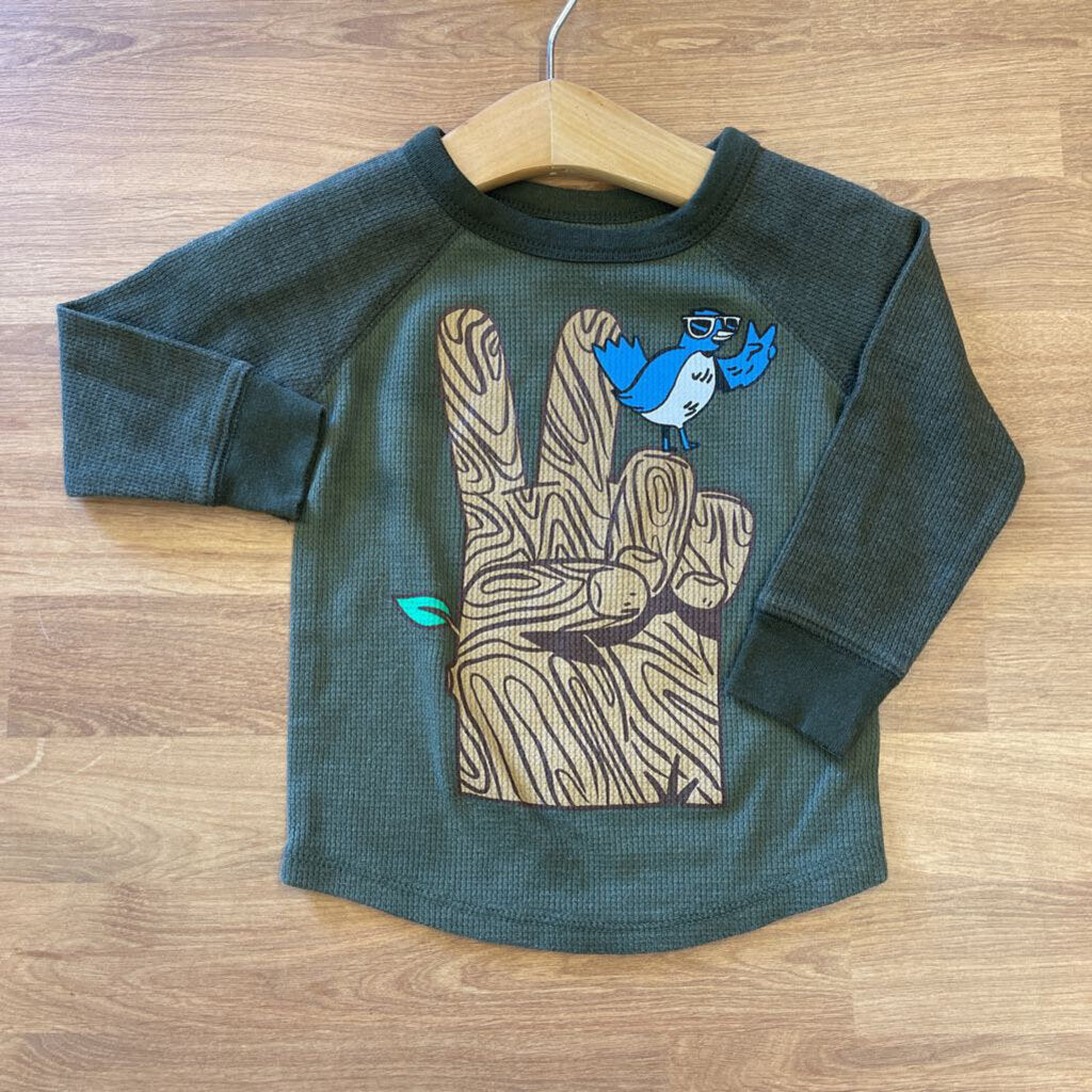 Old Navy Bird Thermal LS Tee - 12/18m
