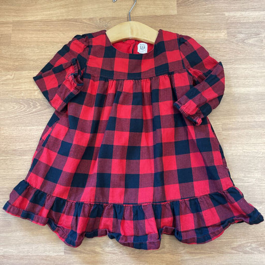 Baby Gap Plaid LS Dress - 18/24m