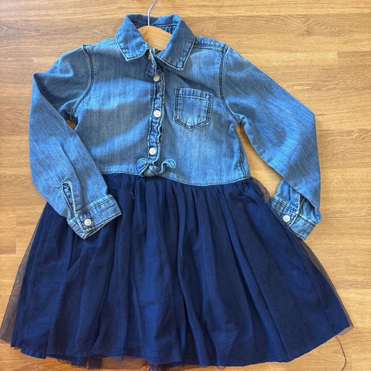 Osh Kosh Chambray Tulle LS Dress - 3T