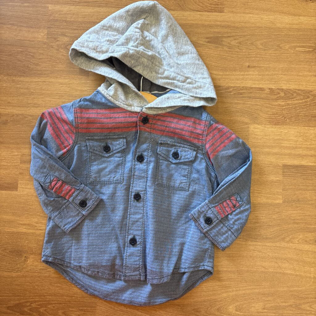 Tucker + Tate LS Button Up Hoodie Top - 6m