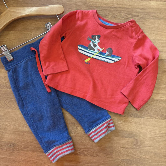Baby Boden Dog Two Pc Set - 3/6m