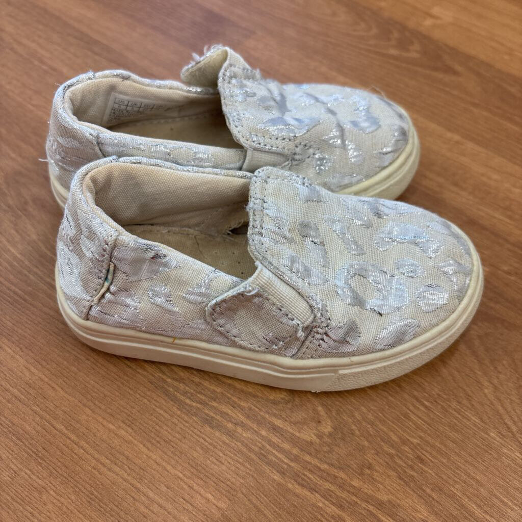 Toms Silver Leopard Flats - 6