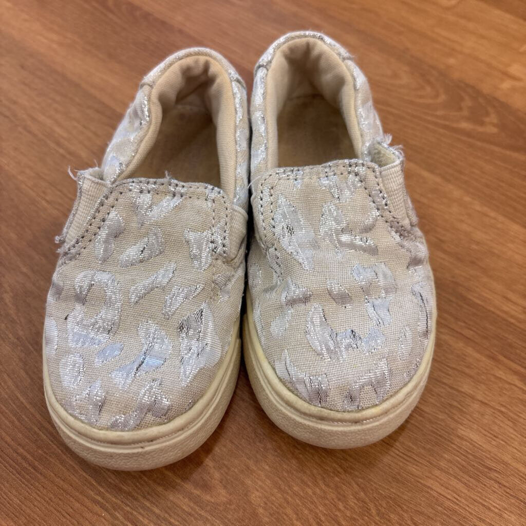 Toms Silver Leopard Flats - 6