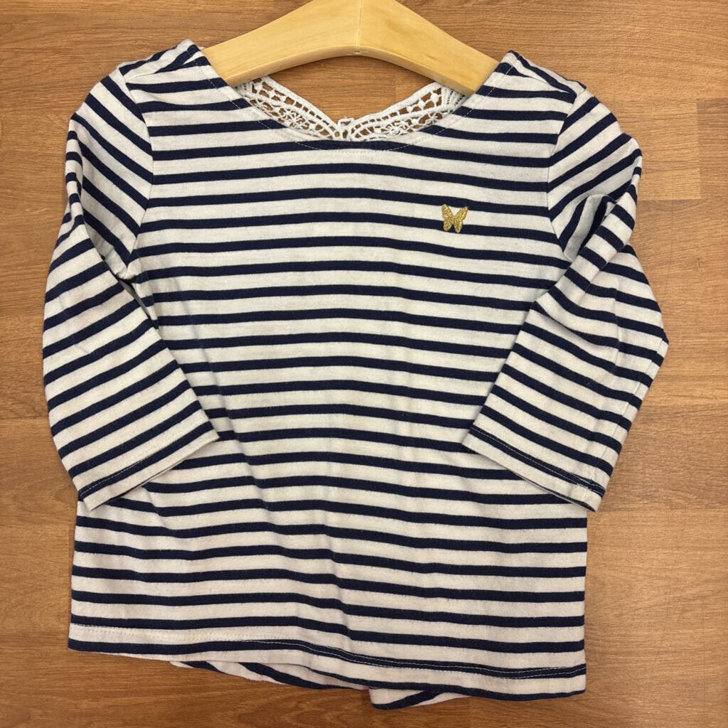 Osh Kosh Stripe Butterfly 3/4 Sleeve Tee - 4