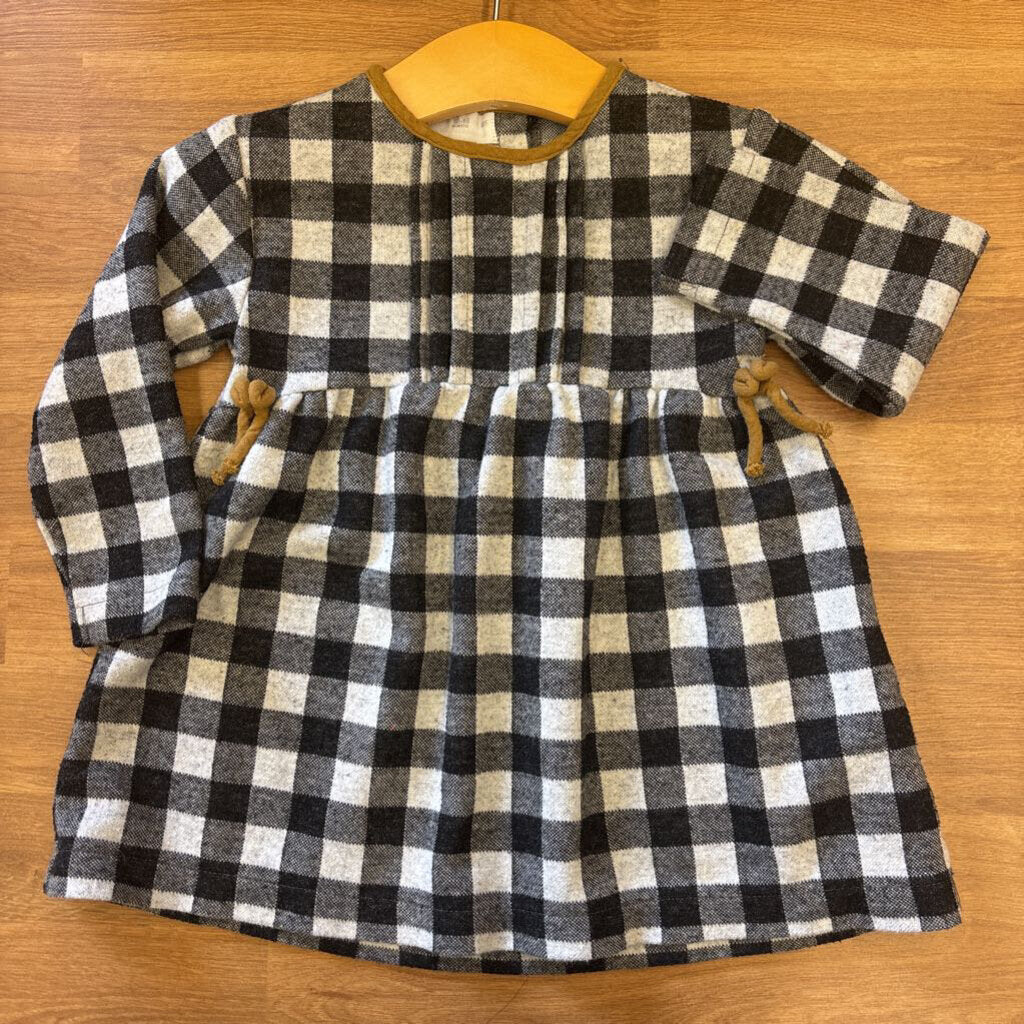 Zara Plaid LS Dress - 12/18m