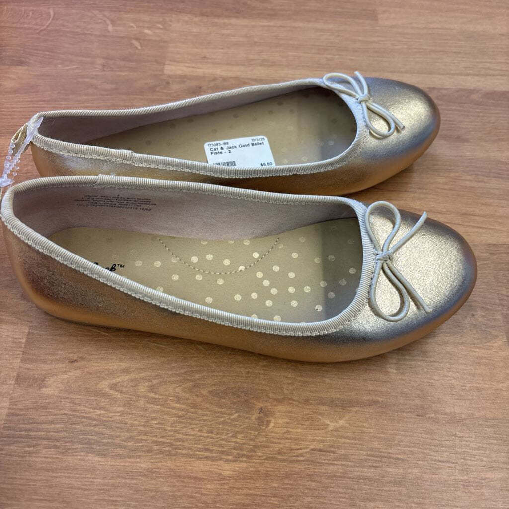 Cat & Jack Gold Ballet Flats - 2