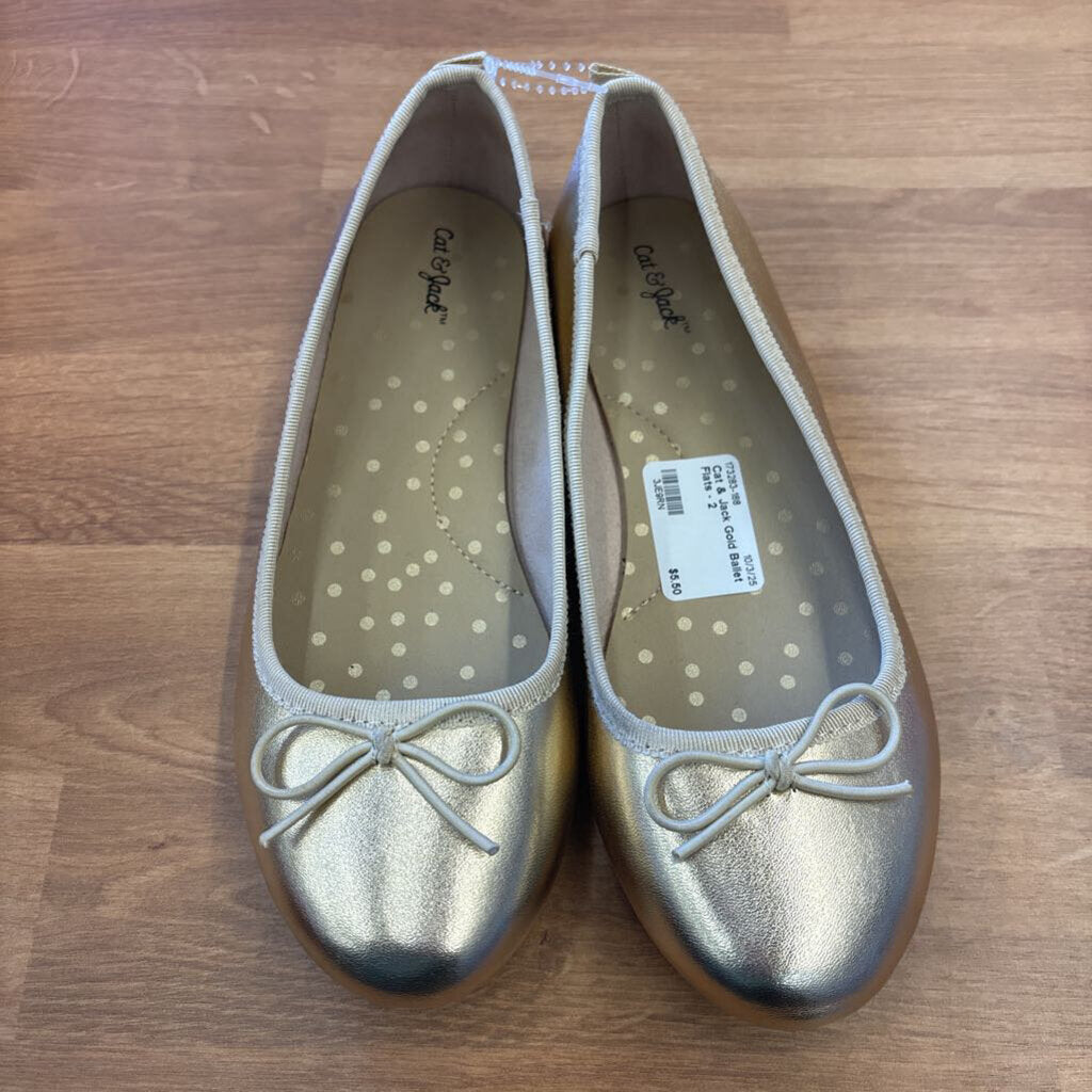 Cat & Jack Gold Ballet Flats - 2