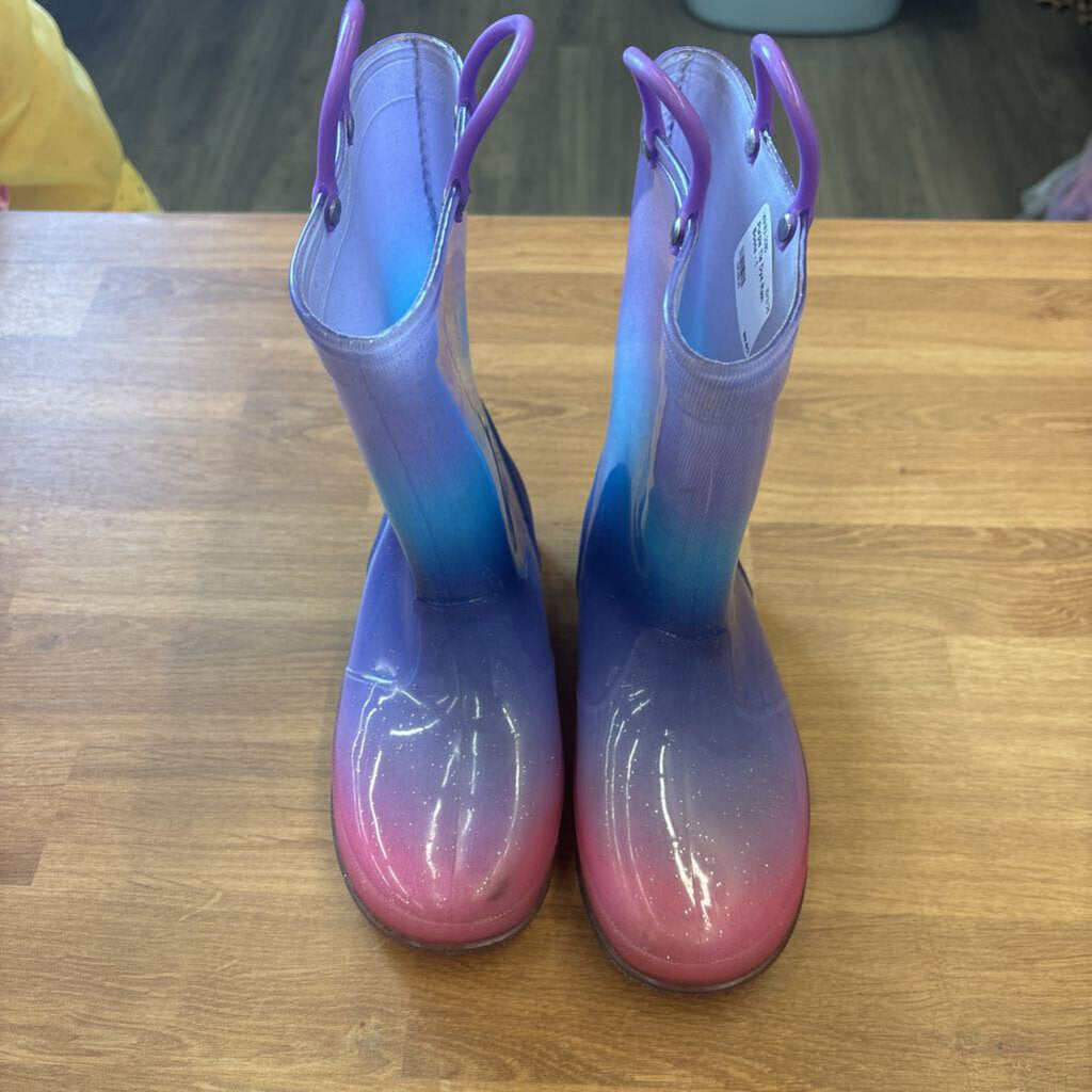 Purple Tie Dye Rain Boots - 1