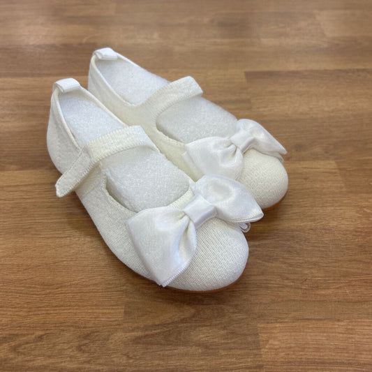 NEW White Knit Ballet Flats - 10