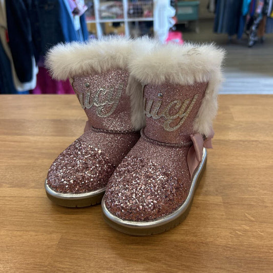 Juicy Pink Sparkle Boots - 6