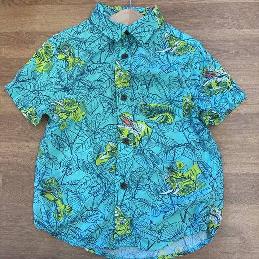 Cat & Jack Dino Soft SS Button Up - 4/5