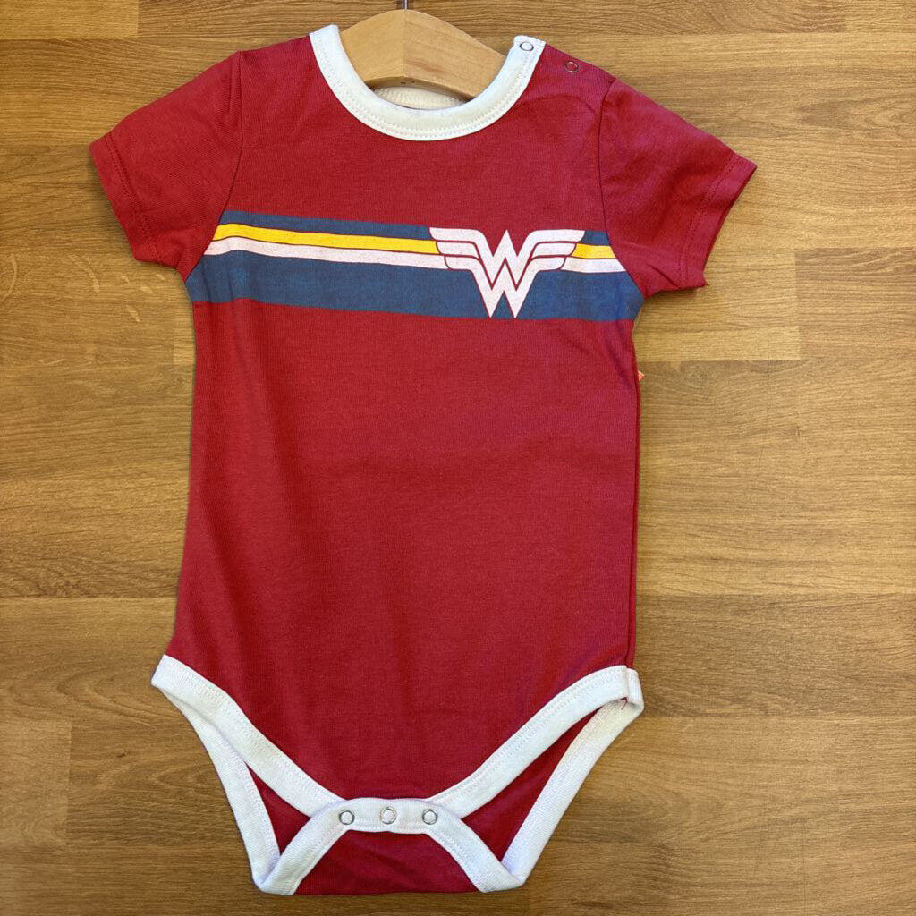 Junk Food Wonder Woman SS Onesie - 12m