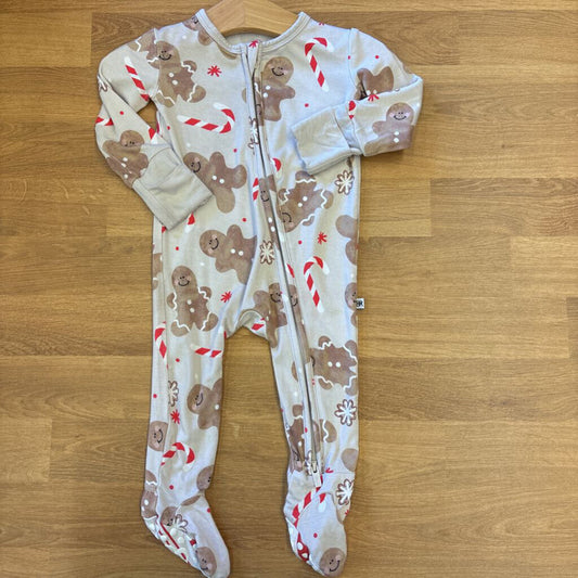 Bums & Roses Bamboo Gingerbread Zip Sleeper - 3/6m