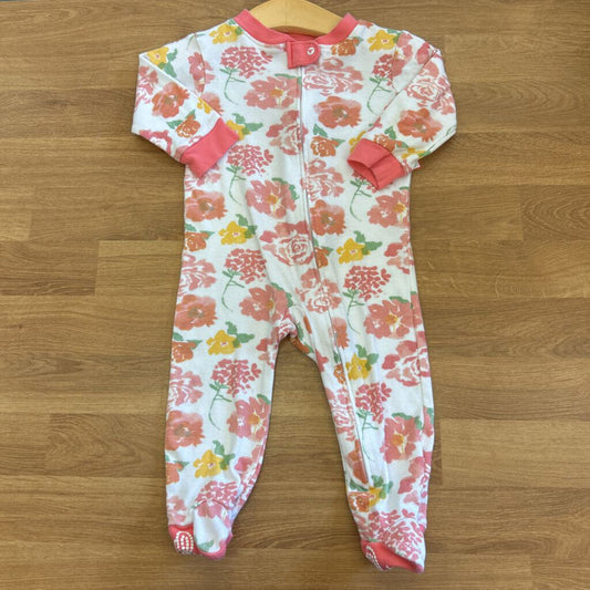 Burt's Bees Floral Zip Sleeper - 3/6m