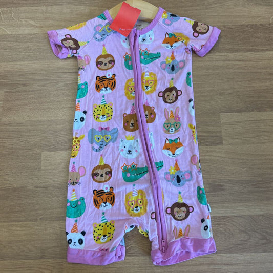 Little Sleepies Bamboo Party Animal Short Zip Sleeper - 12/18m