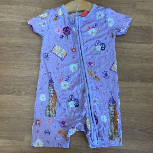 Little Crowns & Capes Bamboo Rapunzel Short Zip Sleeper - 12/18m
